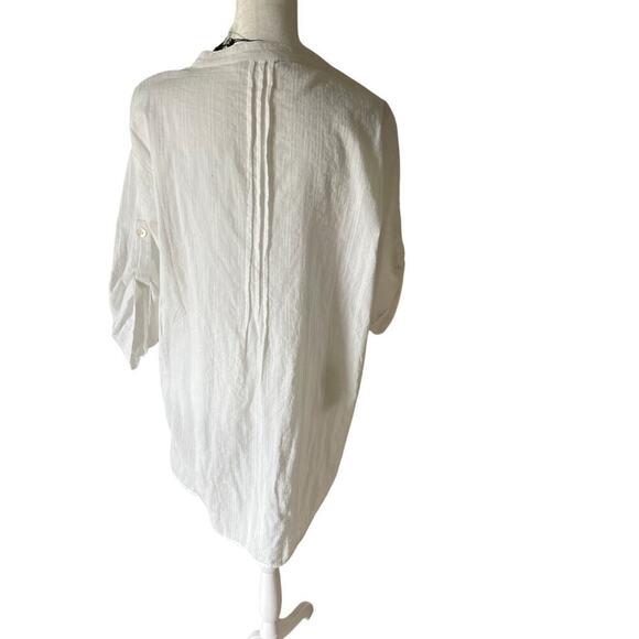 Club Z Collection White button front beach coverup size M - Picture 3 of 11